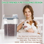 TBMax Large Cat Food Storage Container, Portable Dog Food Container with Upgraded Large Spout and Cup, Travel Pet Food Storage Dispenser for Small Animal Kibble Storage, Bird Seed Container - Grey