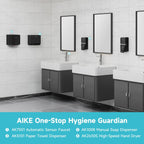 AIKE Wall Mount Liquid Soap Dispenser, 27oz Large Capacity with Extended Pump for Commercial Bathrooms(Black)