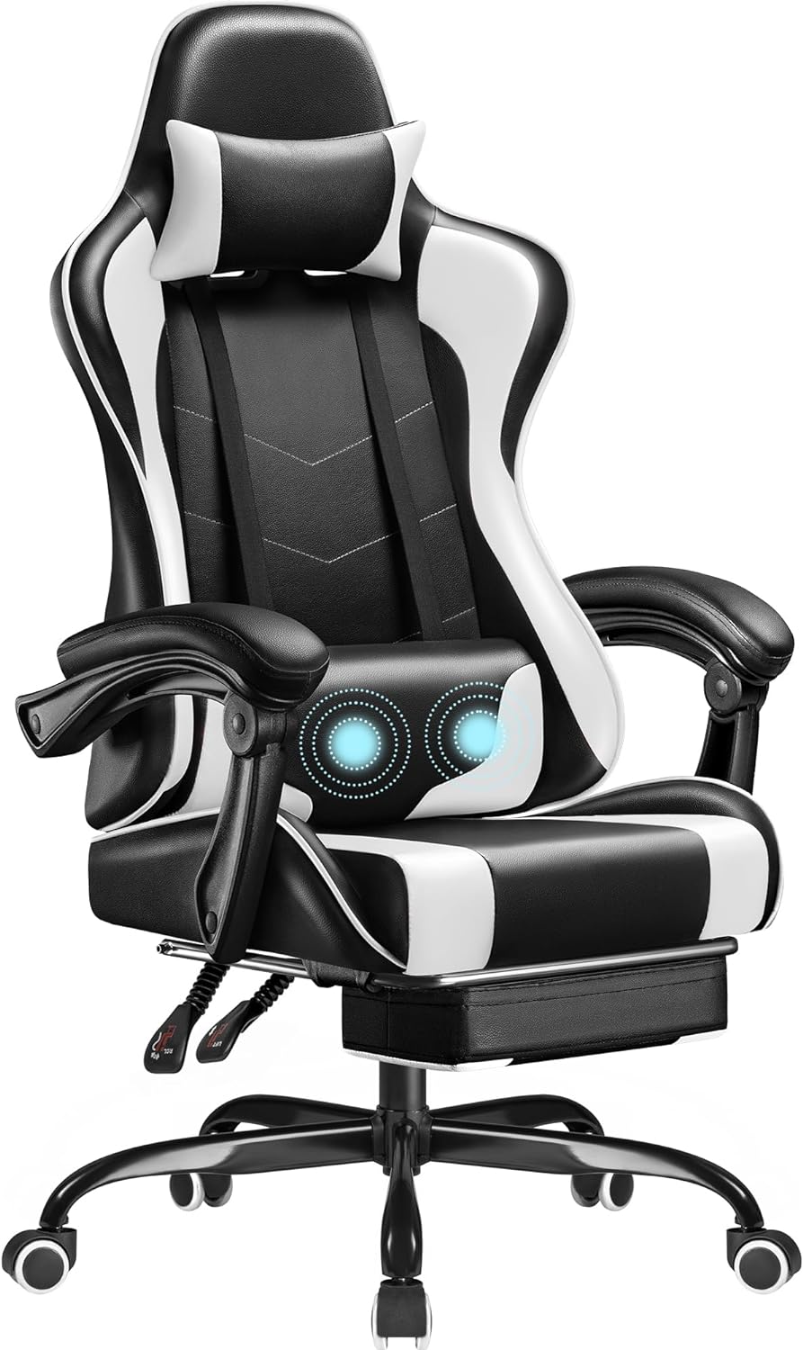 Homall Gaming Chair, Video Game Chair with Footrest and Massage Lumbar Suppor...
