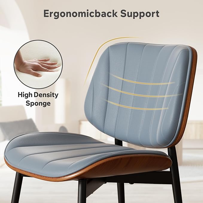 Dining Chairs Set of 6, Mid Century Modern Dining Room Chairs, Upholstered Fa...