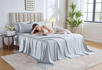 Pure Bamboo Twin Sheets, Genuine 100% Organic Viscose Derived from Bamboo Bed Sheet Set, Luxuriously Soft & Cooling, Double Stitching, Lifetime Quality Promise (Twin, Glacier)