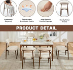 UVV Dining Chairs Set of 8, Metal Kitchen Chairs with Modern Fabric Upholstered for Dining Room, Beige