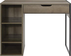 OSP Home Furnishings Ravel 40-Inch Wide Writing Desk, Grey Oak