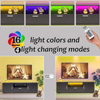 Modern TV Stand for 55 Inch TV – Black Entertainment Center with LED Lights & Spacious Storage Cabinets, Sturdy Media Console for Family Living Room or Bedroom