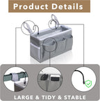 Bedside Caddy Storage Organizer - 2pcs Hanging Bag Holder with Pockets for Bedroom, Loft, Tent, Curtain, Bunk bed Shelf Accessories (Gray)