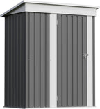 Patiowell 5x3 FT Outdoor Storage Shed, Garden Tool Shed with Sloping Roof and Lockable Door, Metal Shed for Backyard Garden Patio Lawn, Gray