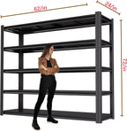 72“H Garage Shelving Heavy Duty Storage Shelves 3500 LBS Adjustable Metal Shelving Uints and Storage for Garage,Warehouse,School,Commercial,Business, 62 "W x 24 "D x 72 "H (5T 72*62*24)