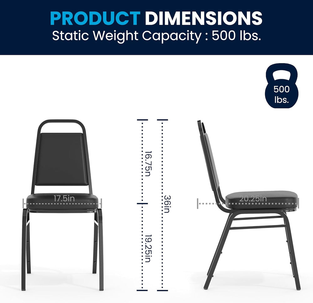 Flash Furniture Hercules Vinyl Banquet Chair, Black, 4-Pack
