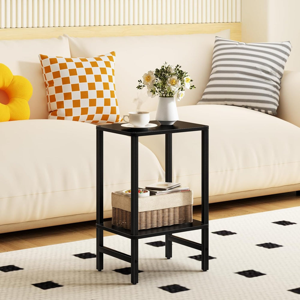 YUFAM Side Table End Table Tall Night Stand 2-Tier for Living Room Bedroom Ba...