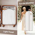 MISSLO 60" Cotton Garment Bag for Long Dress Breathable Fur Coat Storage Bag Women Dress Cover Luxury Garment Bags for Hanging Clothes Travel for Fur Coat, Jacket, Gown, Suit