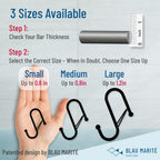 10-Pack Metal S Hooks for Hanging – Heavy-Duty S-Shaped Hooks with Safety Buckle – Fits Bars up to 0.6 in – Anti-Drop Hooks for Kitchen, Pot Racks & Towel Bars – White (Small)