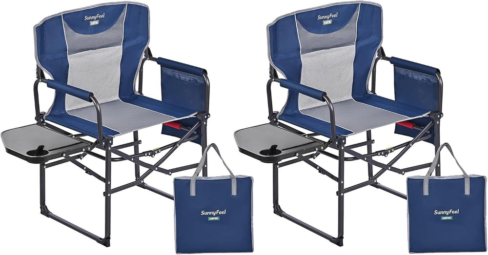 SUNNYFEEL Oversized Camping Chair Portable Directors Chairs with Side Table |...