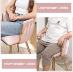 Kiztir Pink Velvet Dining Chairs Set of 4 Upholstered Modern Dining Room Chairs with Woven Back and Gold Metal Legs for Living Room, Bedroom, Kitchen