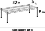 14" Deep x 30" Wide x 8" Height 1-Tier Wire Shelving Kit | NSF Commercial Storage Rack Unit