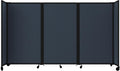 Versare Room Divider 360 Portable Wall Partition | Folding Panels | Large Freestanding Divider | Locking Wheels | Temporary Room Separator