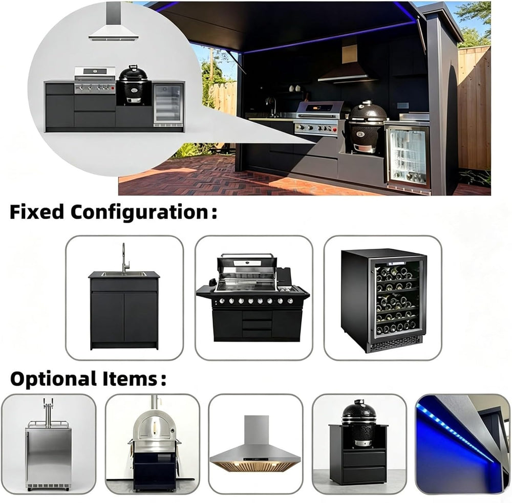 Outdoor Kitchen Cabinet, Outdoor Cooking Station Storage Island | Backyard Ki...