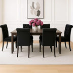 Velvet Dining Chairs Set of 2 Upholstered Dining Room Chairs Modern Tufted Accent Chairs Wooden Parsons Side Chairs for Home Kitchen Resturant, Black