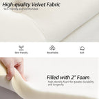 46" Ivory White Velvet Storage Bench with Gold Legs Nailhead Trim | Tufted Ottoman, End of Bed Bench, Upholstered, For Bedroom/Living Room/Window/Entryway/Dining Bench, Modern, Rectangle