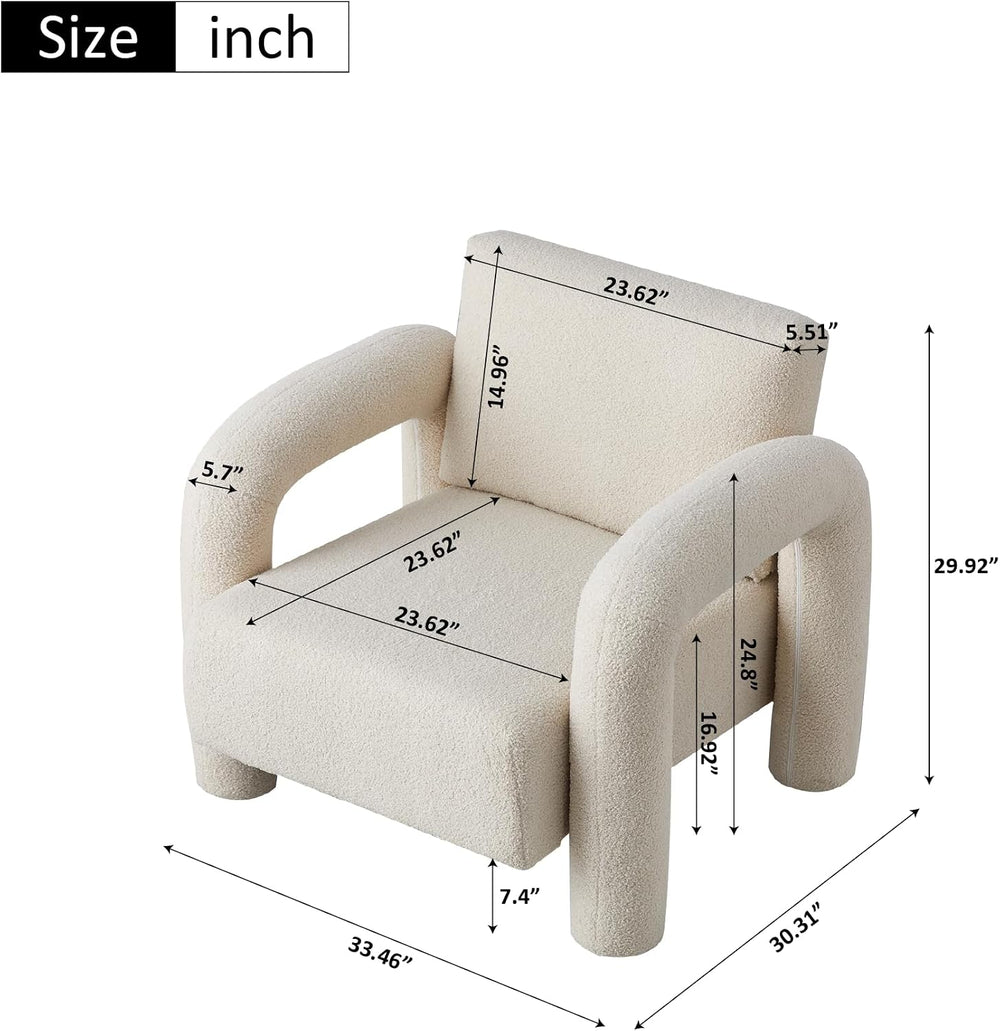 33.5" Modern Accent Chair, Velvet Single Sofa for Living Room,Comfy Arm ...