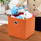 Orange Storage Cubes Bins 11x11x11 Cubicle Cubes Organizer Baskets Fabric Storage Drawers Foldable Cubes Storage Boxes Collapsible Cubes Inserts Storage for Closet Organizer Shelves ,QY-SC20-3