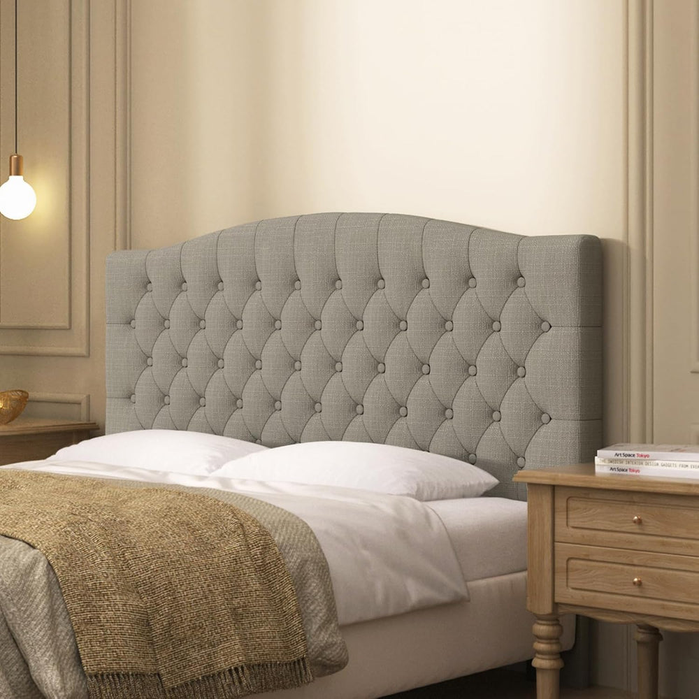 Furpopup Linen Upholstered Headboard Queen/Full Size Latest Model Wall Mount,...