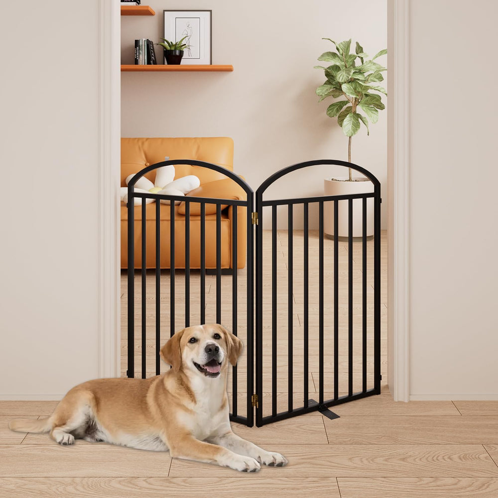 SNUOWU 2 Panels Full Matel Freestanding Dog Gates, 48" Extra Wide 36&quo...