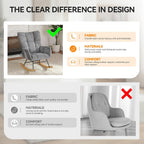 Rocking Chair with Airbag, Comfy Modern Reading & Nursing Nursery Rocking Chair Indoor, Cozy Upholstered Glider Rocker Chairs for Living Room Bedroom Offices, (Chenille, Dark Grey)