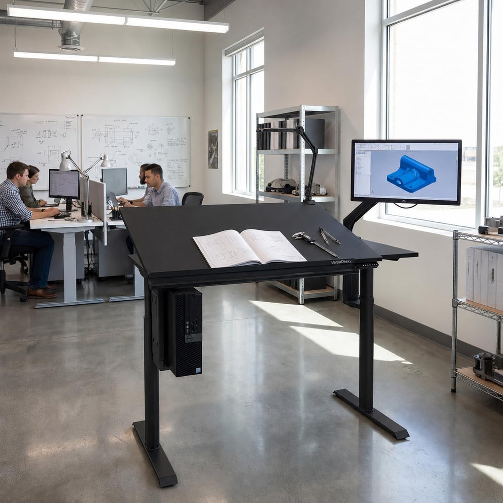 VERSADESK Smart Drafting Table - Electric Height Adjustable Desk with Tilt An...