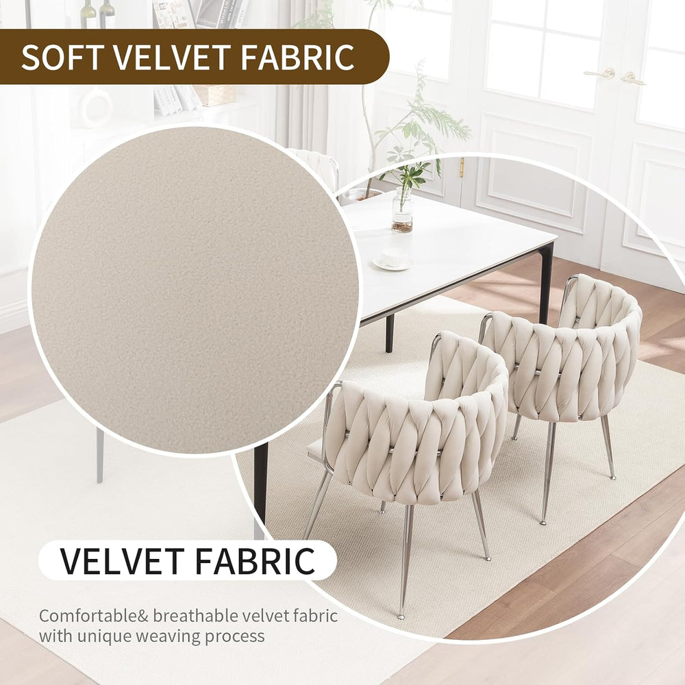 Velvet Dining Chairs Set of 4, Upholstered Dining Room Chairs with Metal Legs...