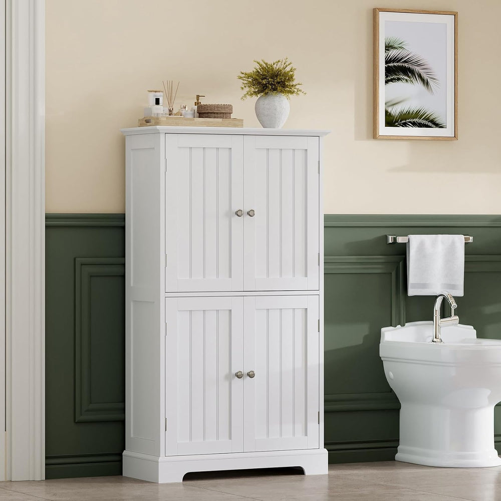ChooChoo Bathroom Floor Cabinet, Modern Bathroom Storage Cabinet with 4 Doors...