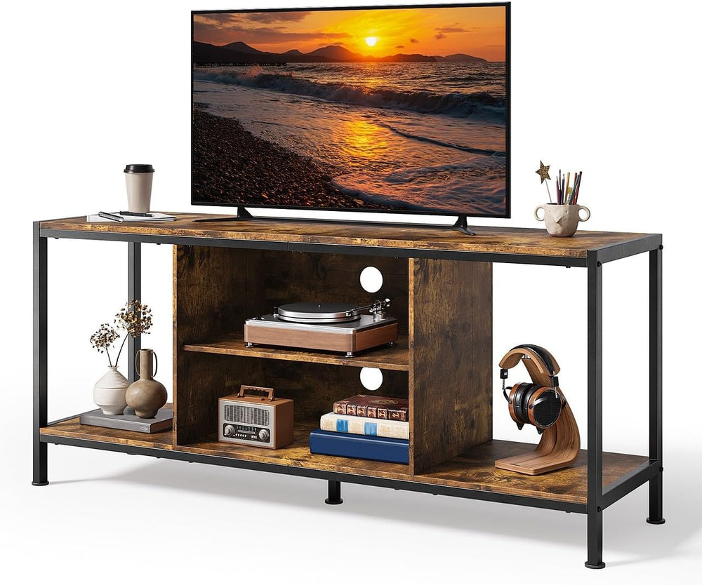 Gizoon TV Stand for 65 Inch TV, Entertainment Center, Rustic Brown | TV media...