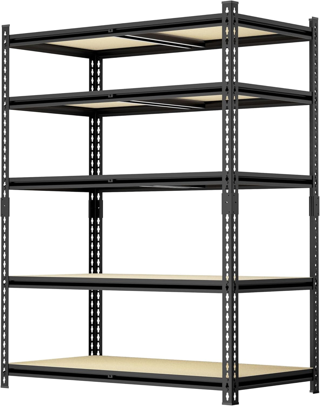 36" W Father&I 5-Shelf-Rack Industrial Metal Shelves Steel Utility Garage/Kitchen Storage Stand Shelving Units Adjustable Heavy-Duty Organizer for Shed/Closet/Pantry/Tote 72" H*36W*16D, Black
