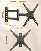 FORGING MOUNT Full Motion TV Wall Mount for 17-50 inch TVs up to 66 lbs,Rotating TV Wall Mount with Articulating Arms, Extension, Tilt, Swivel, Max VESA 300x300mm