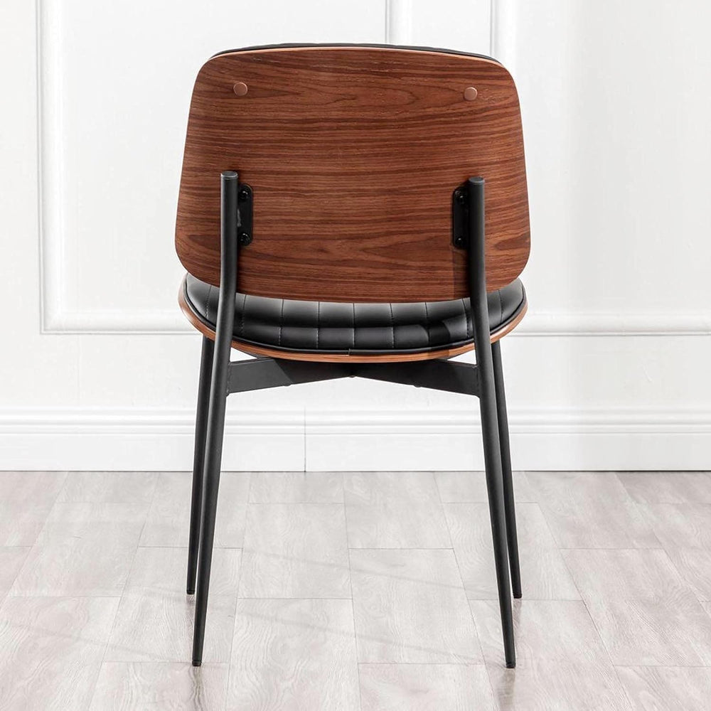 LUNLING Dining Chairs Set of 4 Mid Century Modern Retro Faux Leather Chair wi...