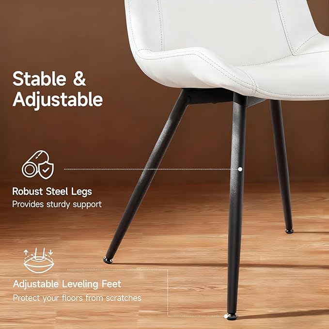 Brage Living Dining Chairs Set of 2, PU Leather Modern Armless Kitchen Dining...