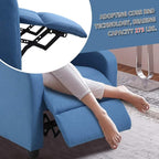 BestMassage | Recliner Chair | with 2 Point Massage Function | Textile Blue | with Lumbar Support, Adjustable Push Back, Footrest & Padded Seat | Easy Assembly | for Living Room, Home Theatre