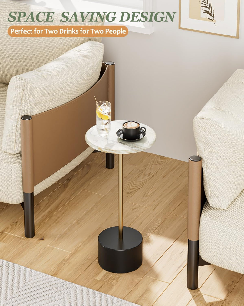 Drink Table Pedestal, Round Side Table, Drink Tables for Small Spaces, Pedest...