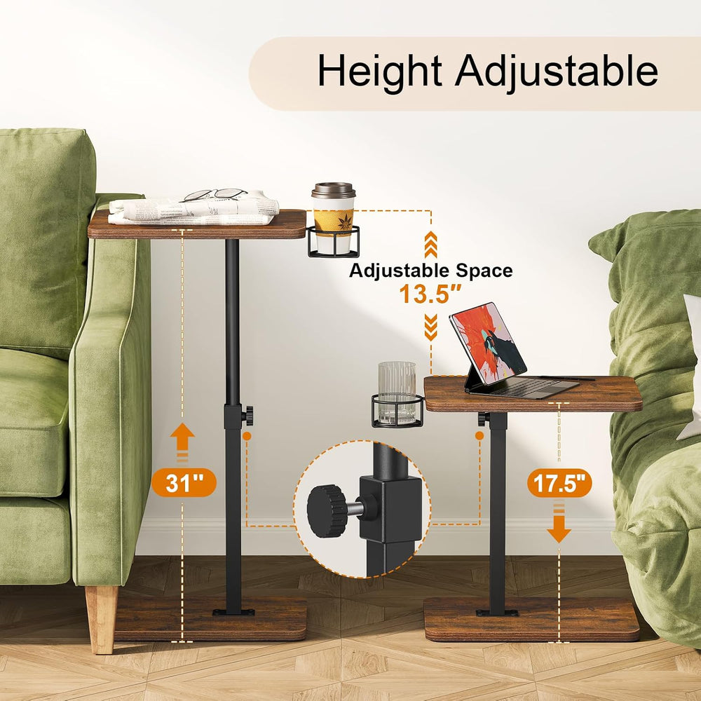 Giikin TV Tray Table, 360° Swivel Height Adjustable TV Trays for Eating on Co...
