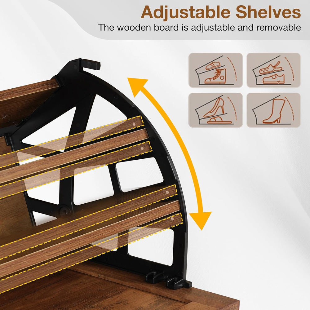HOMMPA Shoe Storage Bench, Entryway Bench with Shoe Storage & 2 Flip Draw...