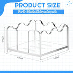 AceOrbit 1pc Scalloped Acrylic Sticky Note Holder, 3x3 Inch Clear Cute Notepad Holder Sticky Note Dispenser with Wave Design, Thick Acrylic Desk Organizer for Office, Home, Dorm, Classroom Desk