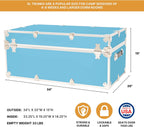 Rhino Classic XL Trunk with Wheels for Camp and Dorm, Footlocker, Chest | 34"L x 20"W x 15"H, 1500+ lb Capacity, Baltic Birch Plywood, Nickel Plated Steel, Durable, Removable, College Dorm