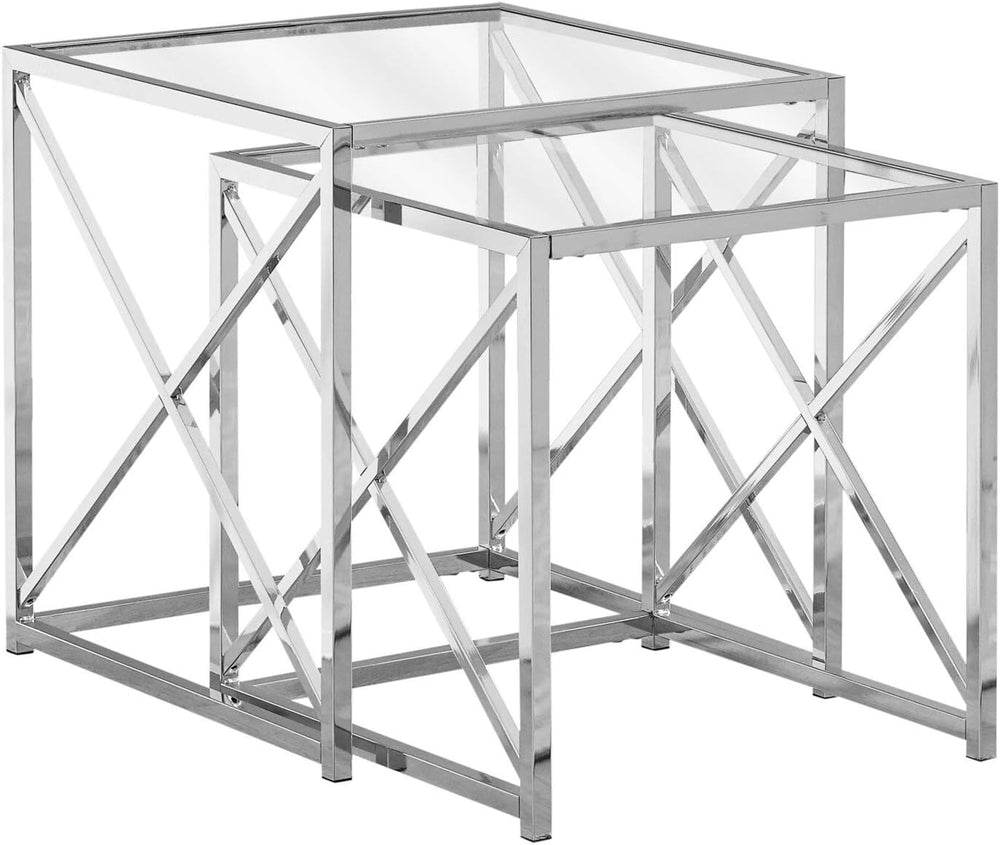 Monarch Specialties I NESTING TABLE, CHROME