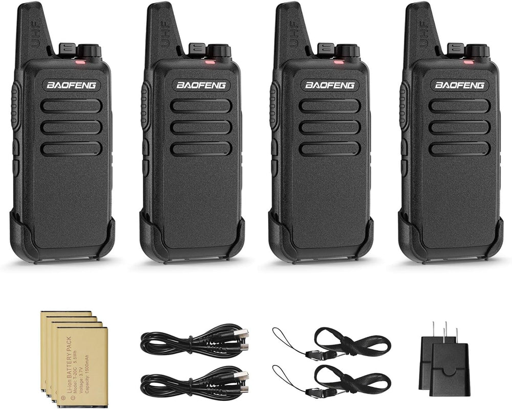 BAOFENG T22 Walkie Talkies for Adults Business, 22 FRS Channels, 4 Pack