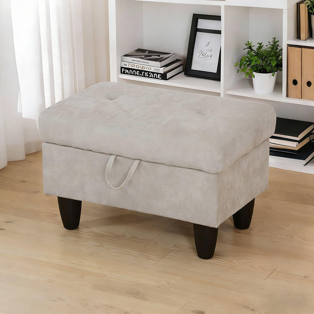 Storage Ottoman Bench,28.5" Large Square Ottoman with Storage, Foot Rest...