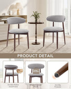 Dining Room Chairs Set of 6, Upholstered Farmhouse Dining Chairs, Modern Fabric Kitchen Chairs with Solid Wood Leg,Light Grey