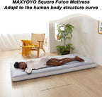 MAXYOYO Twin Bed Japanese Floor Futon Mattress, Camping Pad, Foldable and Portable Floor Bed Topper, Grey Single