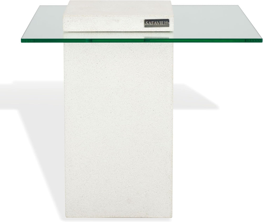 SAFAVIEH Couture Collection - Sophibeth Ivory Concrete and Glass Accent Table...
