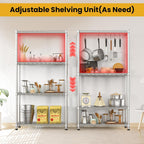 Metal Shelving Unit 4 Tier Storage Shelves Rack Metal Shelf Adjustable Wire Shelving Units Storage Shelving Heavy-Duty 2200 LBS rganizer for Pantry Garage Laundry Bathroom Kitchen Closet Utility Room