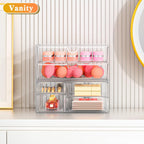 Acrylic Organizer with 6 Drawers, Bathroom Counter Organizer, Makeup Desk Organizers, Office Supplies, Storage Drawers for Cosmetic, Pencil, Coffee