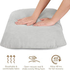 Peace nest Comfy Accent Chair Modern Living Room Bedroom Armchair with Mental Frame Comfortable Shredded Foam Cushion for Balcony Lounge Reading Meeting Room Light Grey